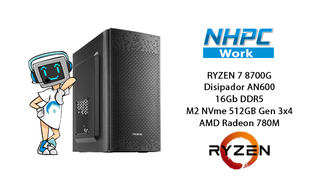 Pc NHPC Work Zulu Ryzen 7 8700G / 16GB / 512GB